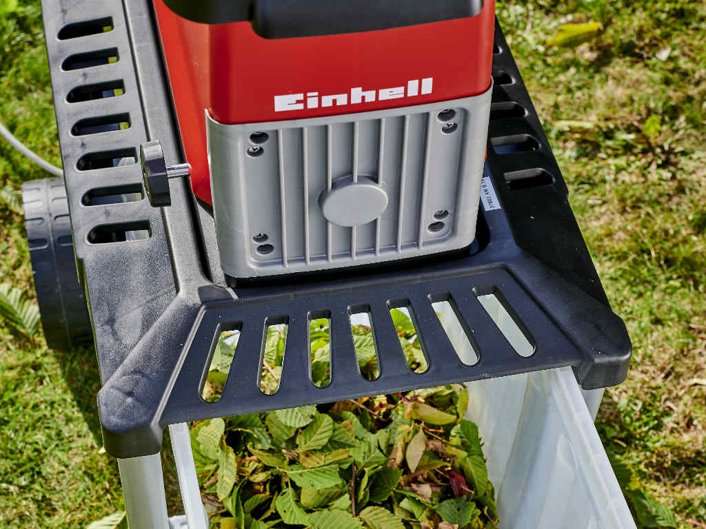 container full of leaves